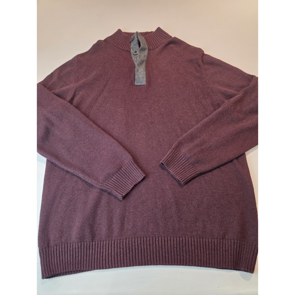 Refectory Sweater Mens XL  Wool Blend Button Henley Collar Long Sleeve